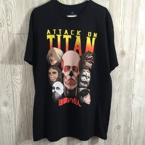 Attack On Titan Mens Black T-Shirt XL